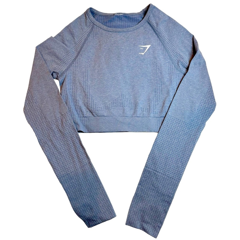 Gymshark Vital Seamless 2.0 Crop Top -S, Blue